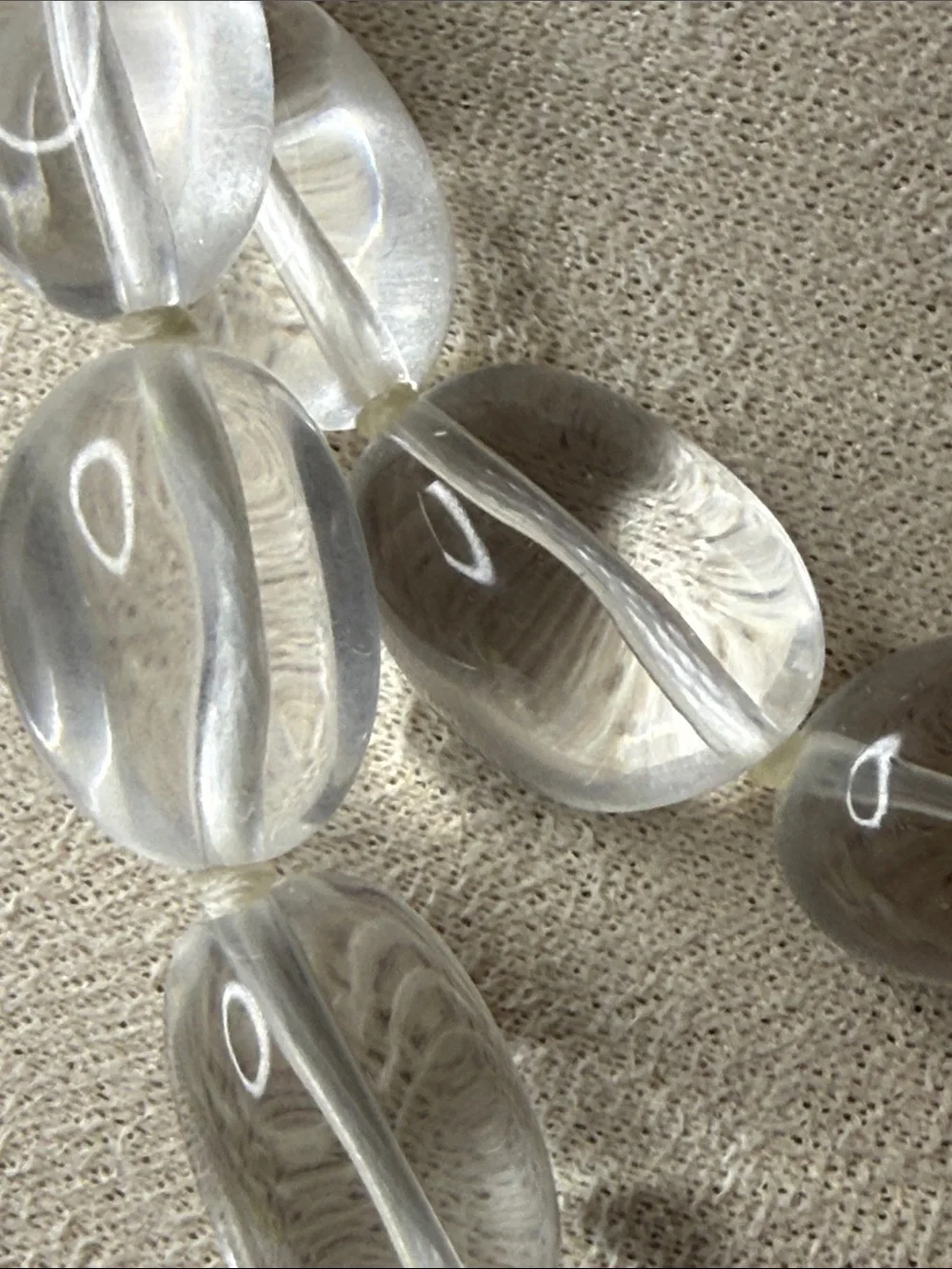 Sterling silver 925 artisan Clear Glass Bead Necklace Abalone Pendant runway